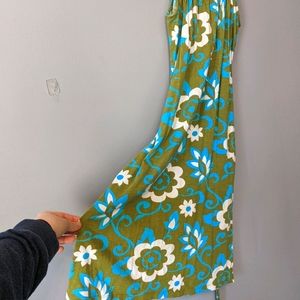 Boden Floral Tank Top Dress Braided Tie Size 4R